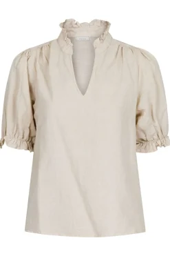 Clearance Neo Noir Odesa Linen Blouse Sand
