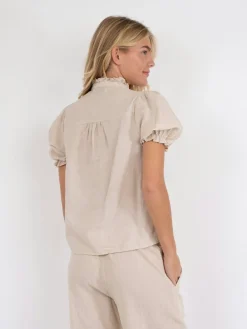Clearance Neo Noir Odesa Linen Blouse Sand