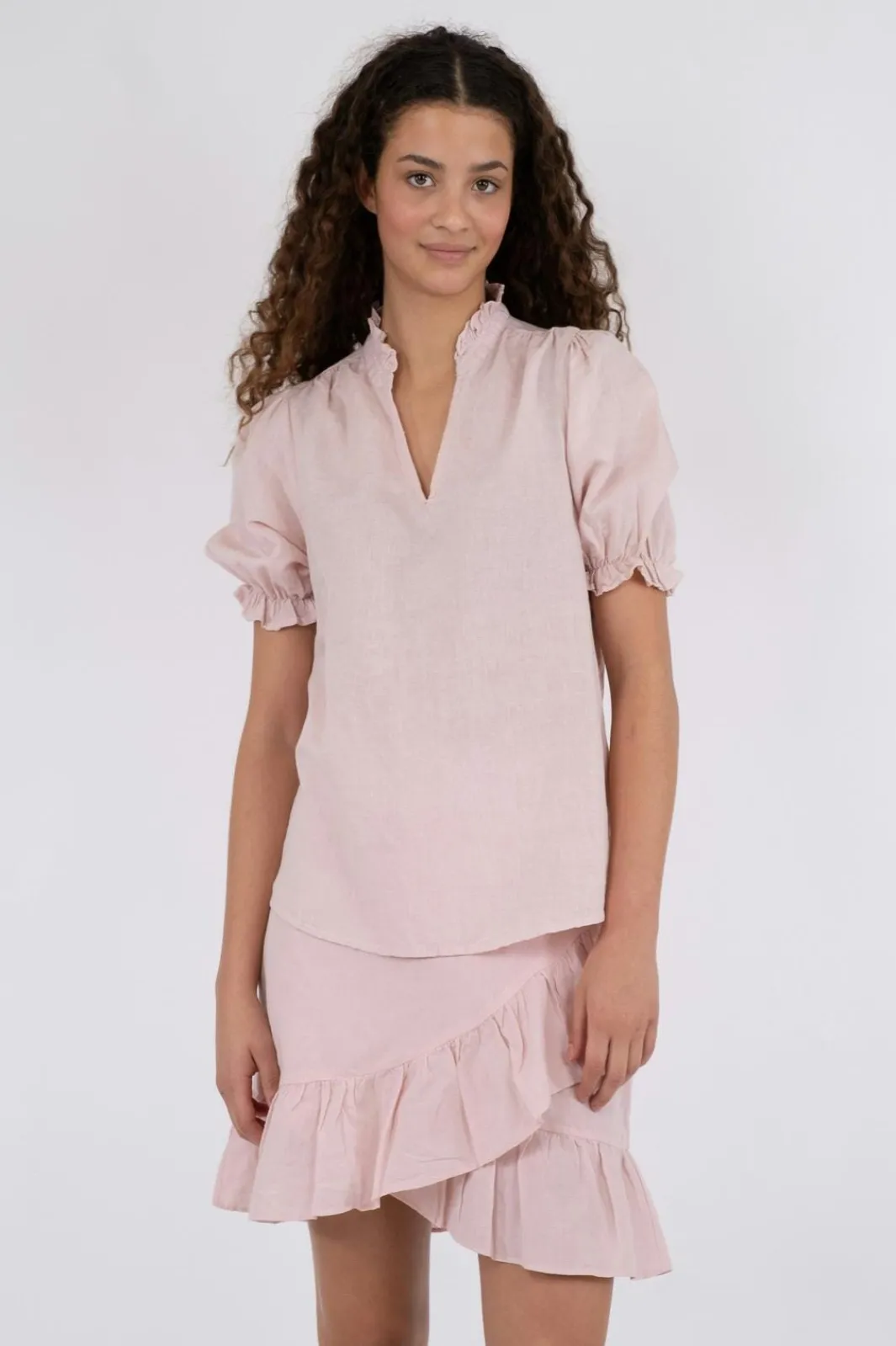 Discount Neo Noir Odesa Linen Blouse Rose Smoke