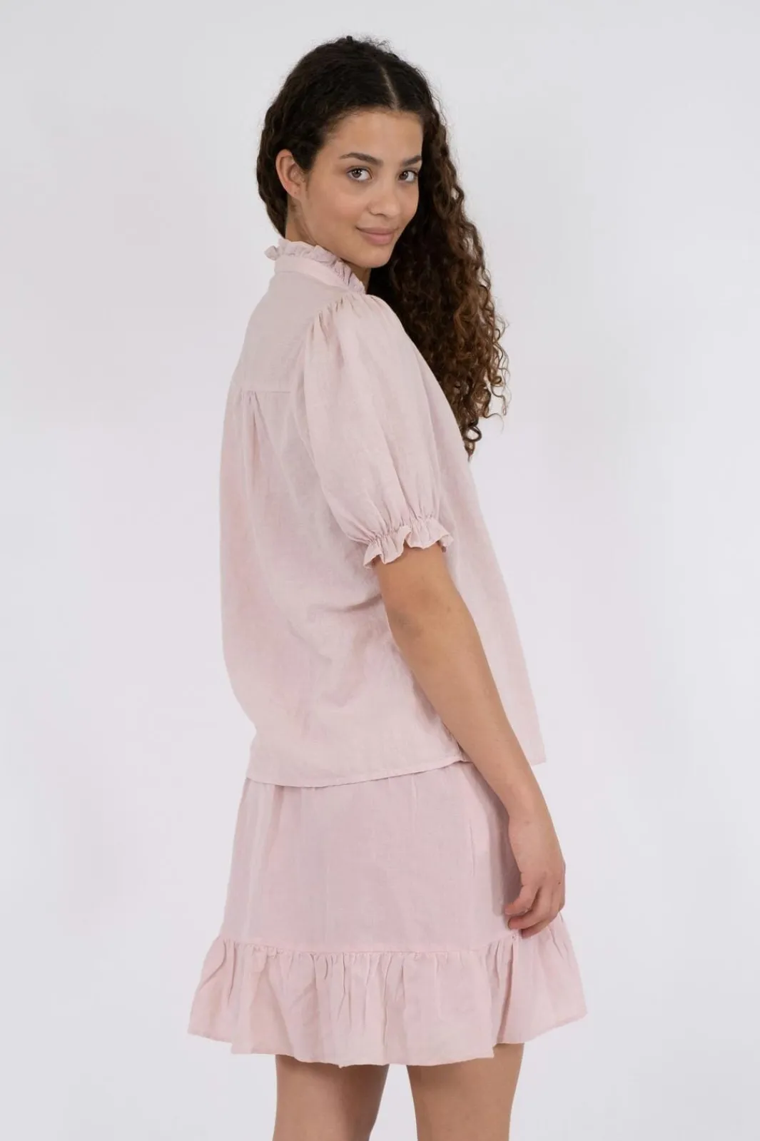Discount Neo Noir Odesa Linen Blouse Rose Smoke