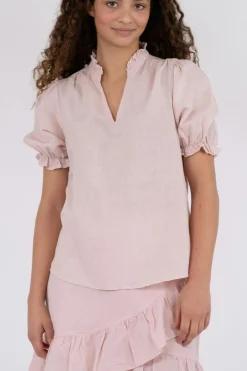 Discount Neo Noir Odesa Linen Blouse Rose Smoke