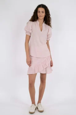 Discount Neo Noir Odesa Linen Blouse Rose Smoke