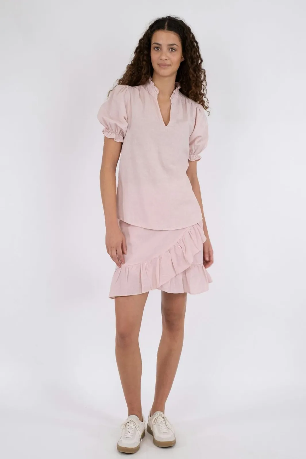 Discount Neo Noir Odesa Linen Blouse Rose Smoke
