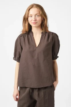 Hot Neo Noir Odesa Linen Blouse 160264 676