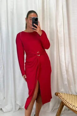 New A-bee Odette Dress Burgundy