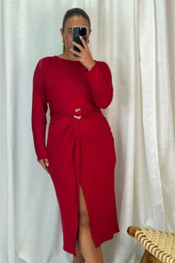 New A-bee Odette Dress Burgundy