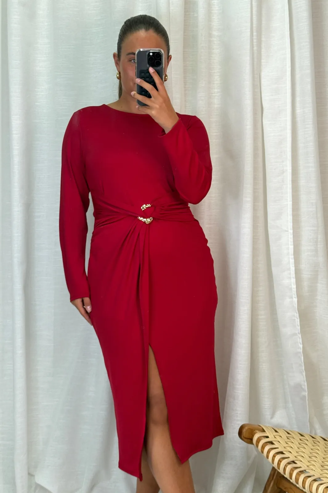 New A-bee Odette Dress Burgundy
