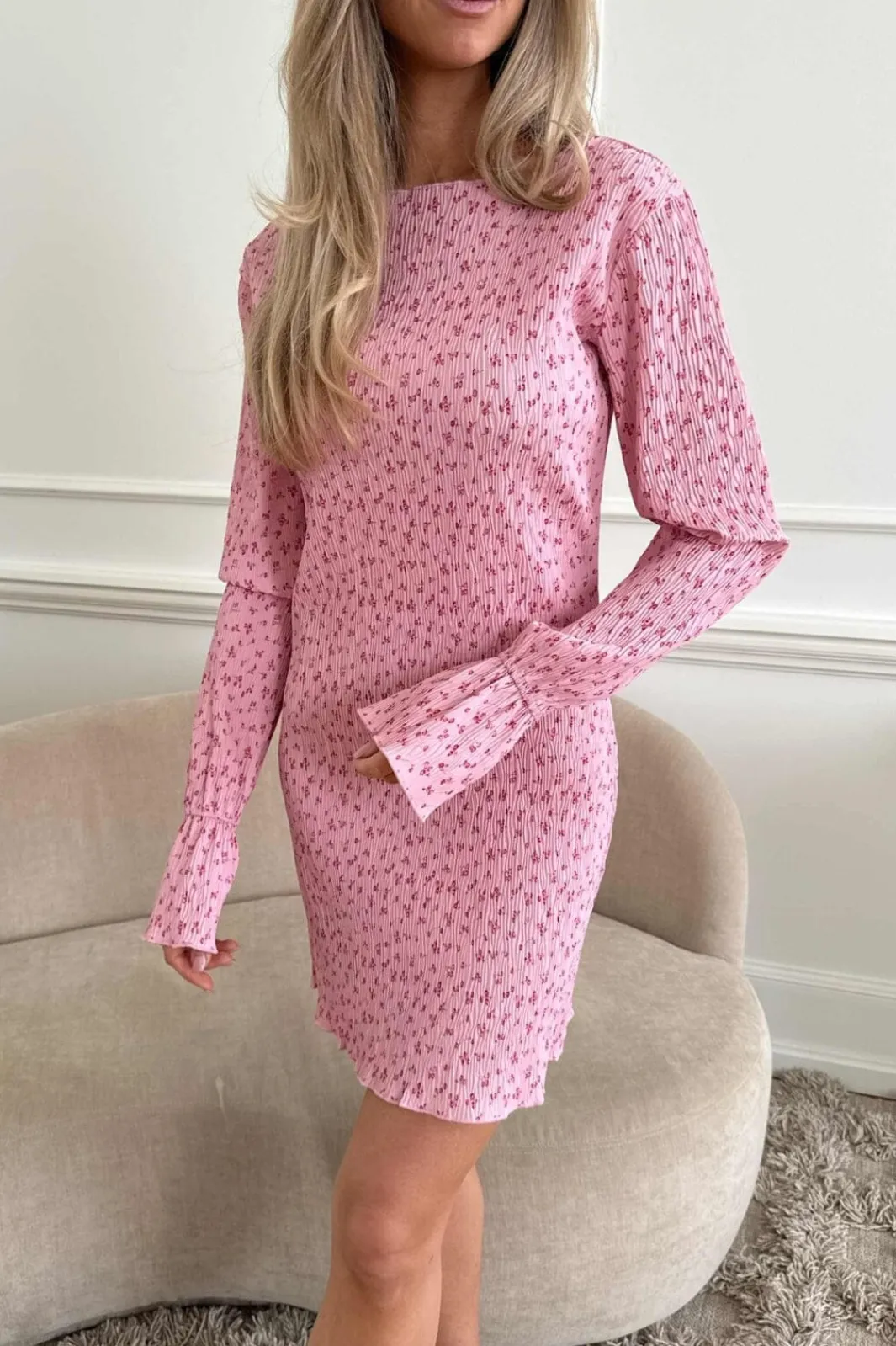 Online BYIC Odineic Dress A23833 Pink Tiny Blossom