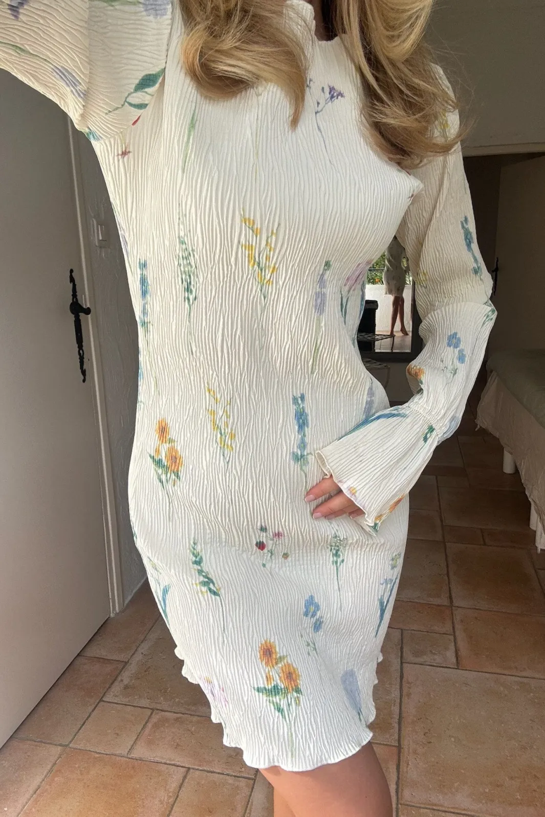 BYIC Odineic Dress A23833 Off White Flower Print