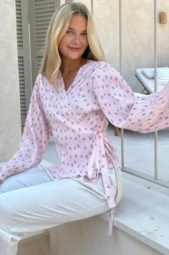 Best BYIC Ofeliaic Wrap Shirt A23939 Pink