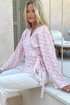 Best BYIC Ofeliaic Wrap Shirt A23939 Pink