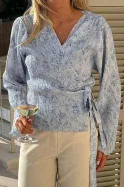 Sale BYIC Ofeliaic Wrap Shirt A23939 Soft Blue Blossom