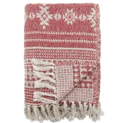 Outlet Bloomingville Oia Plaid, Rød, Genanvendt Bomuld 82066518 Red