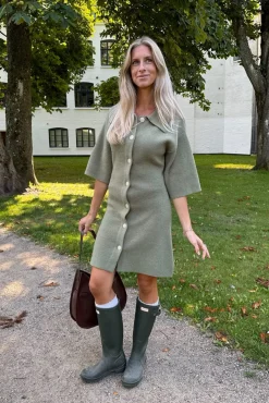 Clearance BYIC Oliviaic Knit Dress H105-1 Army Green