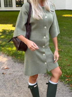 Clearance BYIC Oliviaic Knit Dress H105-1 Army Green