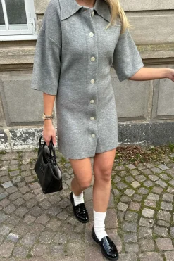 Discount BYIC Oliviaic Knit Dress H105-1 Grey Grey