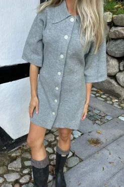 Discount BYIC Oliviaic Knit Dress H105-1 Grey Grey