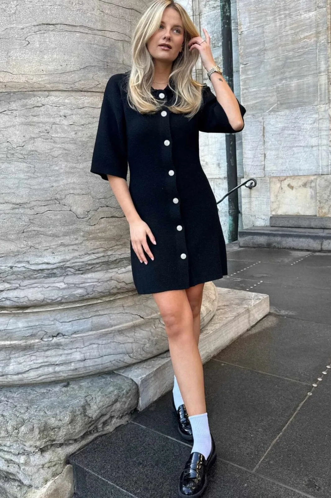 Discount BYIC Oliviaic Knit Dress H105-1 Black