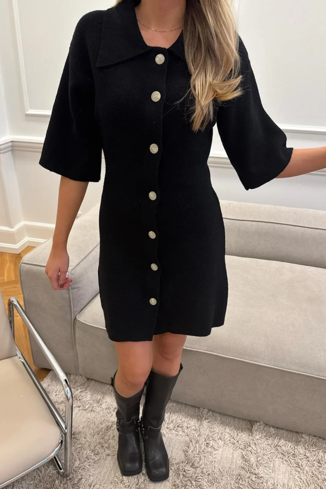 Discount BYIC Oliviaic Knit Dress H105-1 Black