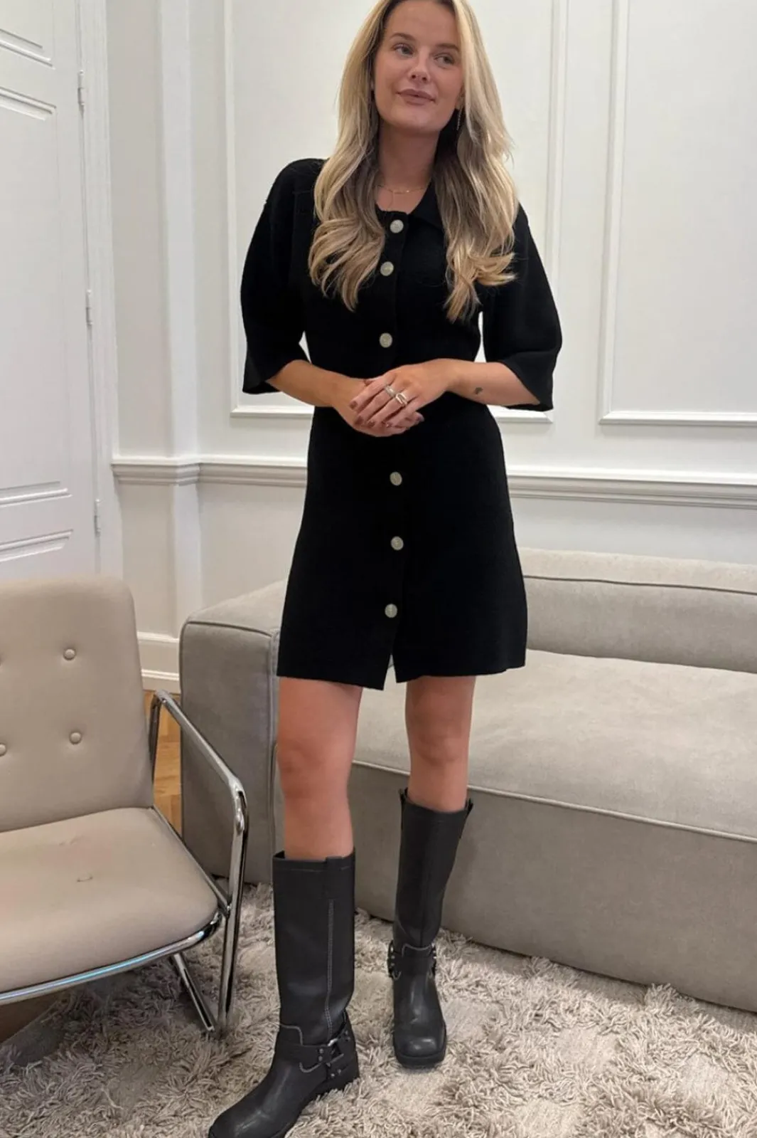 Discount BYIC Oliviaic Knit Dress H105-1 Black