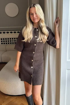 Outlet BYIC Oliviaic Knit Dress H105-1 Dbrown Dark Brown
