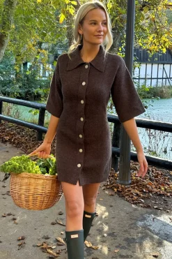Outlet BYIC Oliviaic Knit Dress H105-1 Dbrown Dark Brown