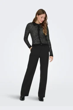 Online Only Onlabby Ls Polo Sequins Cardigan Knt 4958262 Black Silver Sequins