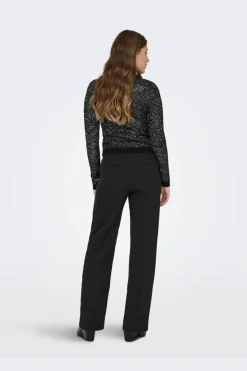 Online Only Onlabby Ls Polo Sequins Cardigan Knt 4958262 Black Silver Sequins