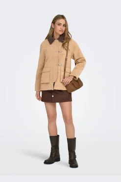 Hot Only Onlaggie Faux Suede Contrast Jacket 4960014 Tannin