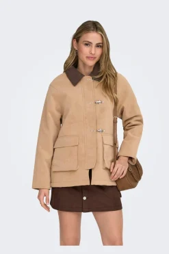 Hot Only Onlaggie Faux Suede Contrast Jacket 4960014 Tannin