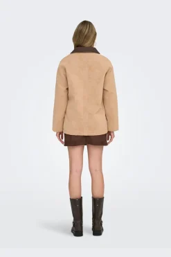 Hot Only Onlaggie Faux Suede Contrast Jacket 4960014 Tannin