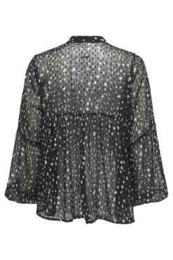 Discount Only Onlaida Elisa Ls Top 4707621 Black White Uneven Dot