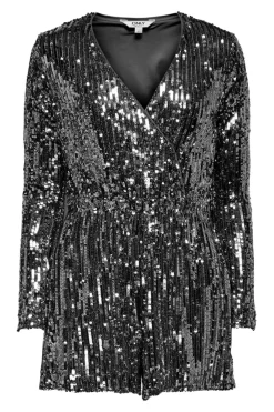 Hot Only Onlamabel Ls Sequins Playsuit 4929710 Black Sequnis
