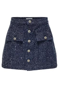 Online Only Onlaman Boucle Skirt Qyt 4860933 Dark Blue Denim