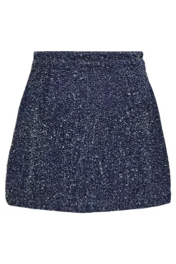 Online Only Onlaman Boucle Skirt Qyt 4860933 Dark Blue Denim