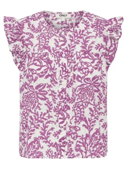 Best Only Onlamanda Chanee Cap Emb Top 4868768 Cloud Dancer W Spring Crocus