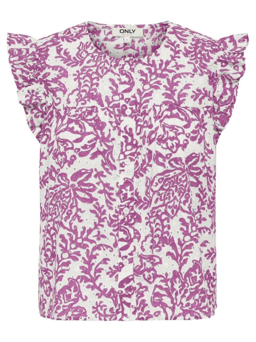 Best Only Onlamanda Chanee Cap Emb Top 4868768 Cloud Dancer W Spring Crocus