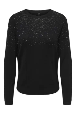 Discount Only Onlanabella Ls Bling O-Neck Knt 4894551 Black W. Dark Silver