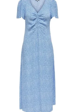 Outlet Only Onlancona Ss V-Neck Dress Moch 4815088 French Blue W Cloud Dancer
