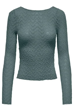 Discount Only Onlangila L/S Deep Back Top Box 4928821 Balsam Green