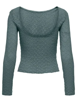 Discount Only Onlangila L/S Deep Back Top Box 4928821 Balsam Green