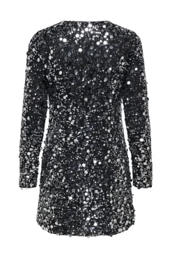 New Only Onlanika Catina Ls Sequins Dress 4866552 Silver