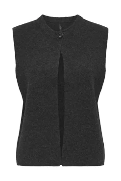 Best Only Onlanneli Life Sl Button Vest Cc Knt 4776294 Dark Grey Melange