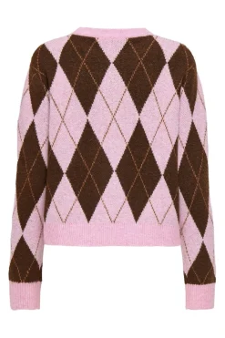Clearance Only Onlannika Life Ls O-Neck Cardi Knt 5011508 Sea Pink Zinfandel/Gingerbread/Melange