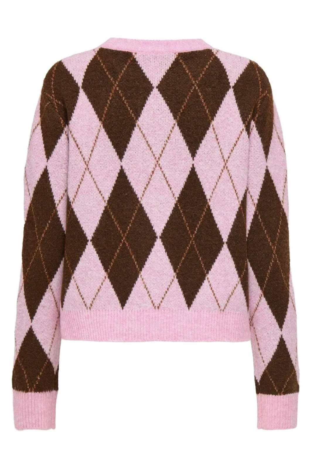 Clearance Only Onlannika Life Ls O-Neck Cardi Knt 5011508 Sea Pink Zinfandel/Gingerbread/Melange