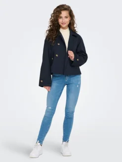 New Only Onlapril Short Trenchcoat 4166132 Night Sky