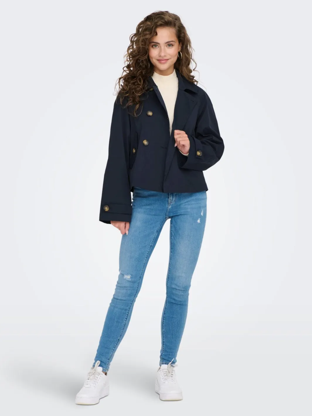 New Only Onlapril Short Trenchcoat 4166132 Night Sky