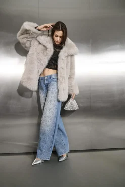 Online Only Onlashia Life Faux Deco Fur Coat 4851967 Drizzle