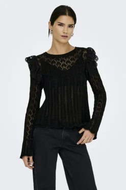 Hot Only Onlashley Ls O-Neck Mix Knt 4805321 Black Dtm Lace