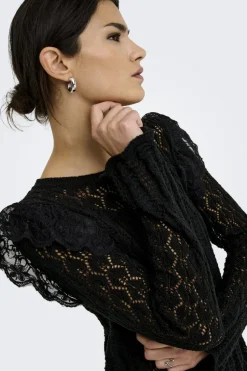 Hot Only Onlashley Ls O-Neck Mix Knt 4805321 Black Dtm Lace